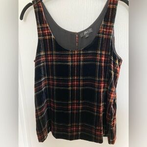 Beautiful J CREW Velvet Plaid Sleeveless Lined Top Size 0